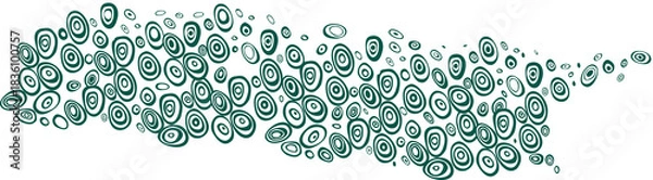 Fototapeta Modern Abstract Art with Line Art Circles – Contemporary Teal Abstract Wallpaper | Concentric Circles Design, Visual Rhythm Art & Minimalist White Background for Branding and Home Decor