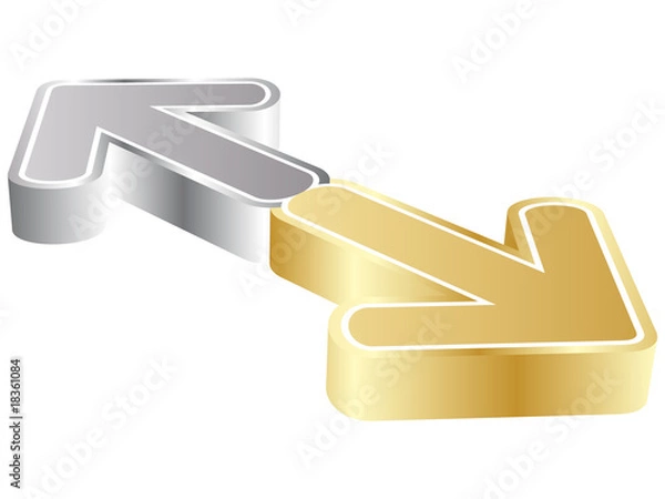 Obraz Opposite arrow vector illustration