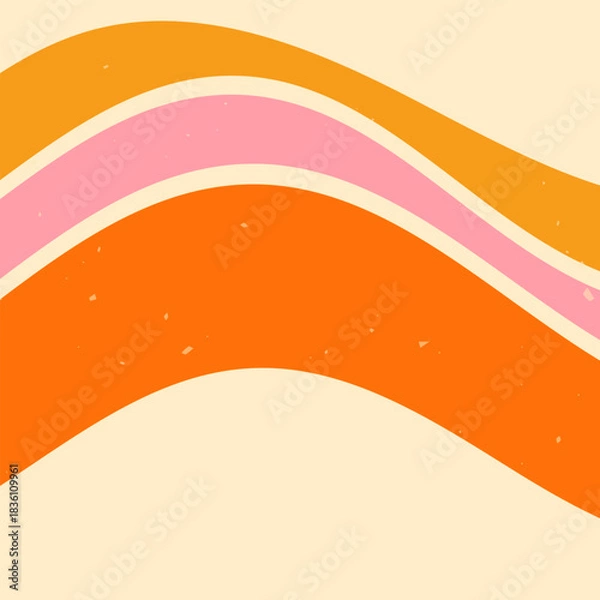 Fototapeta Y2K zebra groovy pink and yellow lines.