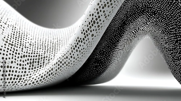 Obraz Abstract texture design featuring black and white perforated material for unique modern visuals