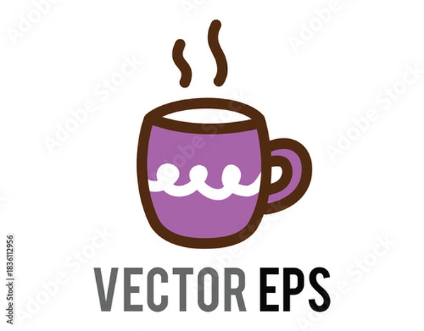 Obraz Cute cartoon coffee mug with steam rising, perfect for morning beverages