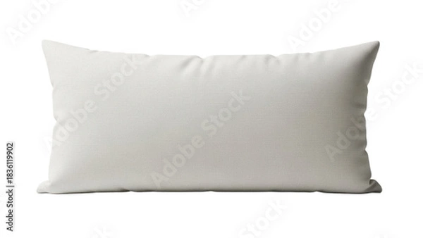 Obraz Rectangular pillow with two-tone design isolated PNG, decorative cushion for sofa or bed on transparent background