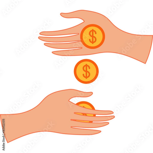 Fototapeta Zakat Flat Icon Design