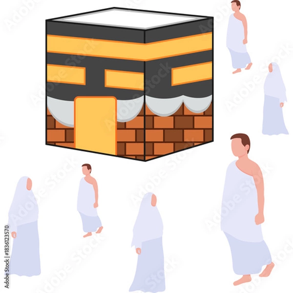 Fototapeta Ihram Flat Icon Design
