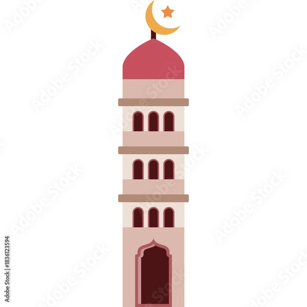 Fototapeta Minaret Flat Icon Design