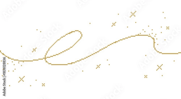 Obraz ドット絵　シンプルでおしゃれな金色のきらきら背景装飾イラスト　ピクセル　デコレーション