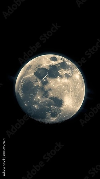 Obraz Close-up of the Moon Showing Surface Features