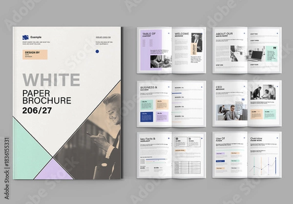 Obraz Editable White Paper Template