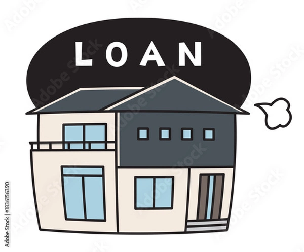 Obraz ローンに圧迫される家_カラー