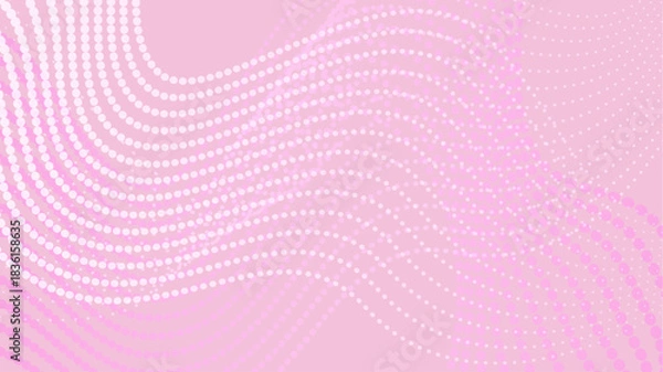 Obraz ドットの曲線とピンクの背景イラスト