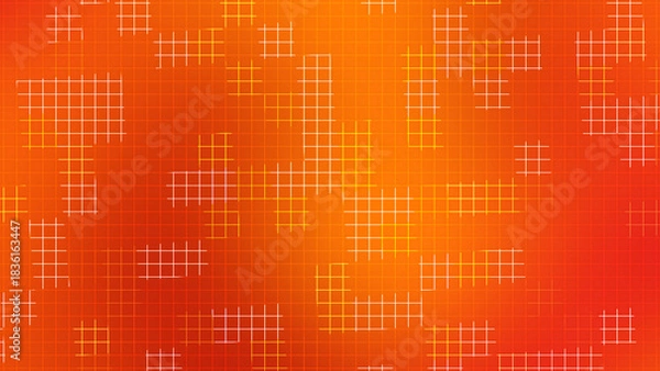 Obraz Orange Red Gradient Grid Line Pattern Background wallpaper