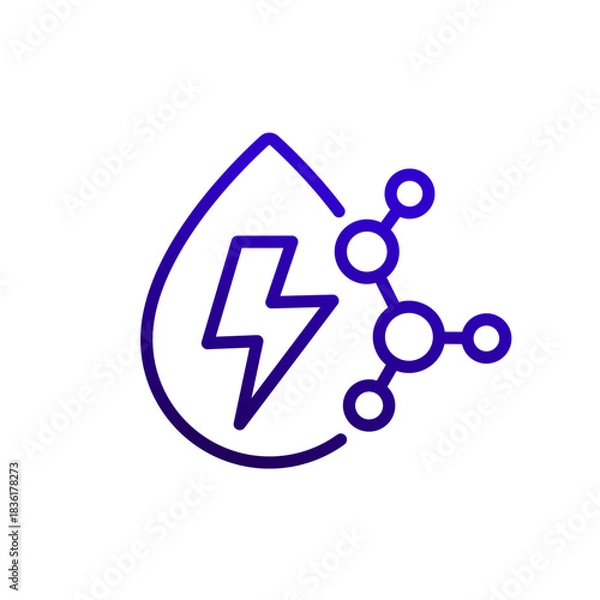 Obraz Electrolyte line icon with water drop, vector