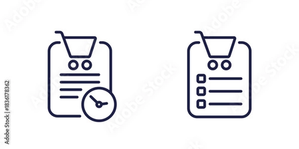 Obraz order history line icons, vector