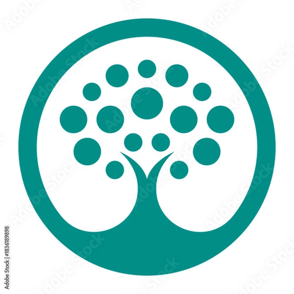 Obraz Circle tree badge logo icon vector design