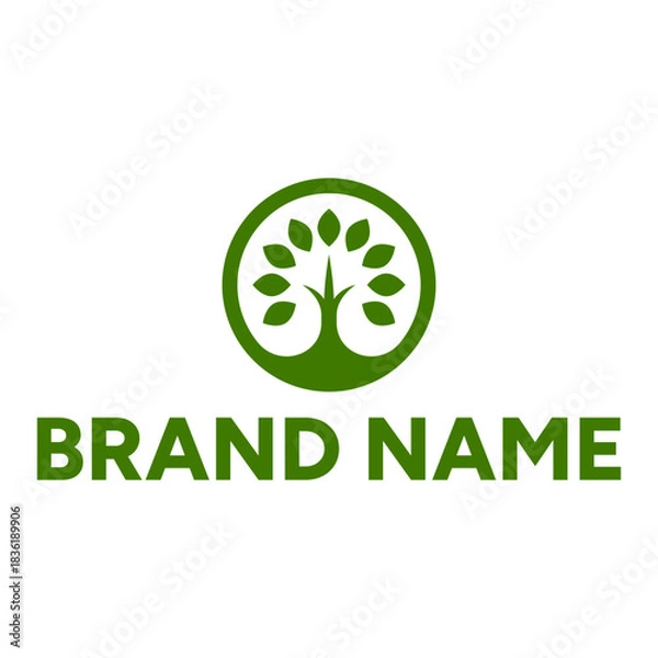 Obraz Circle tree badge logo icon vector design
