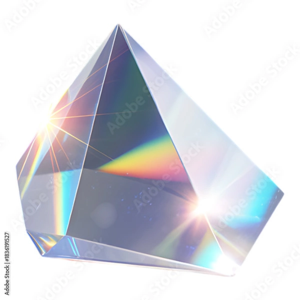 Fototapeta Glass Prism Triangular Reflecting Light Dispersion and Rainbow Spectrum Color Science Education Optical Experiment Physics Demonstration Tool