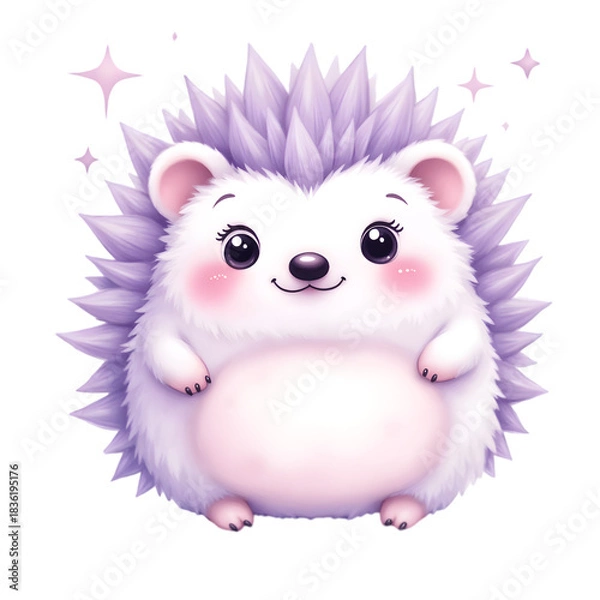 Obraz Kawaii Cloud-Shaped Animal Watercolor Clipart – Pastel Cute Cloud Panda, Bunny, Hedgehog, Owl, Fox, Seal, Kitten, Lamb, Elephant & Penguin – Soft Fluffy Pastel Creatures PNG