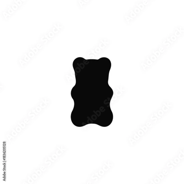 Obraz Gummy bear silhouette vector flat illustration design.