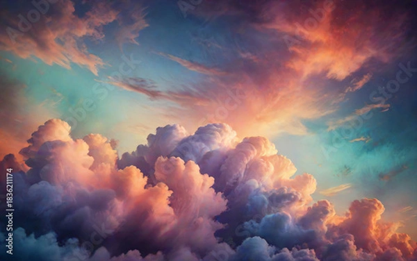 Fototapeta Cloudy Sky with Sun