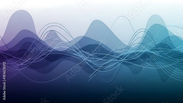 Fototapeta abstract blue wave background a