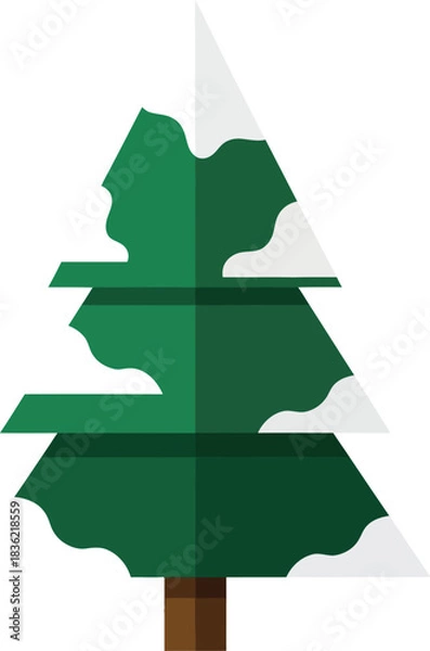 Fototapeta christmas tree on white background