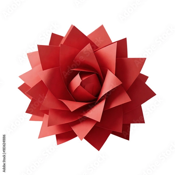 Obraz Red paper flower arranged in a layered blossom design  