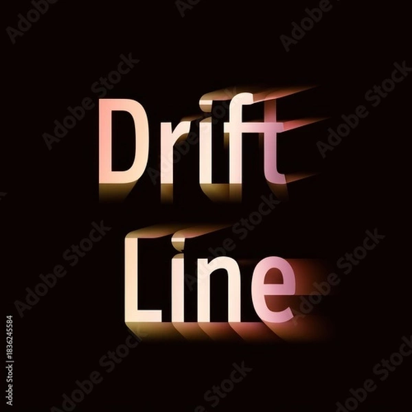 Fototapeta Glowing text "Drift Line" with a speed effect on a black background