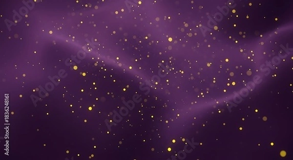 Fototapeta Dreamy Purple Haze with Sparkling Golden Particles Abstract Background