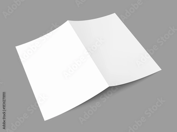 Obraz blank folded flyer booklet postcard business card or brochure mockup on grey background