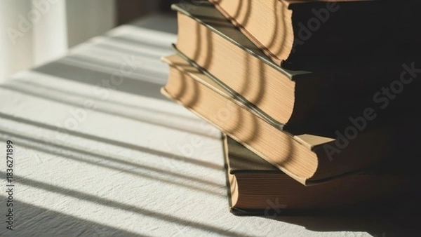 Fototapeta Abstract play of light and shadow on a textured surface.