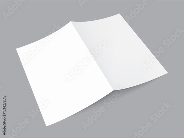 Obraz blank folded flyer booklet postcard business card or brochure mockup on grey background