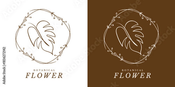 Obraz Organic Botanical Garden Logo – Natural Leaves & Flower Symbol