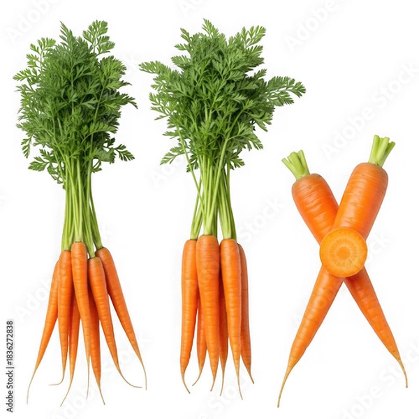 Obraz Fresh carrots isolated on transparent background