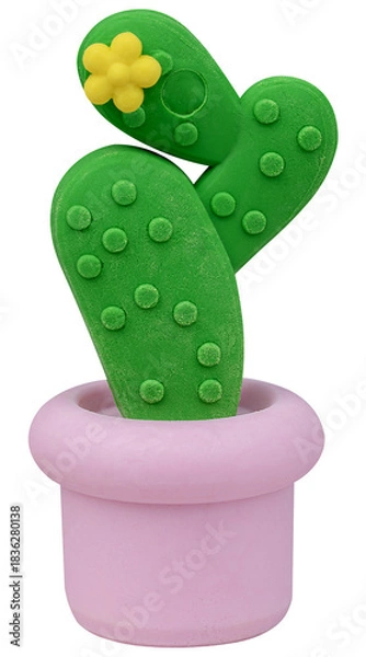 Fototapeta 3D Mock up cactus in pink pot