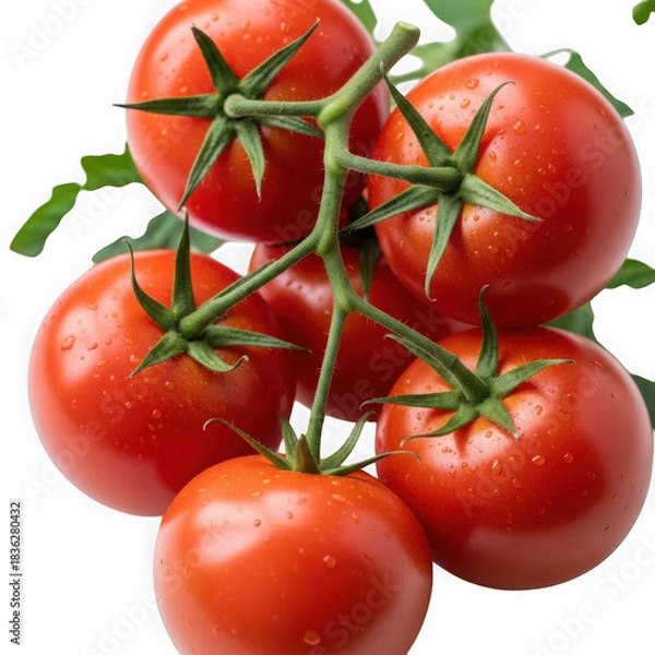Obraz Fresh vine tomatoes isolated on transparent background