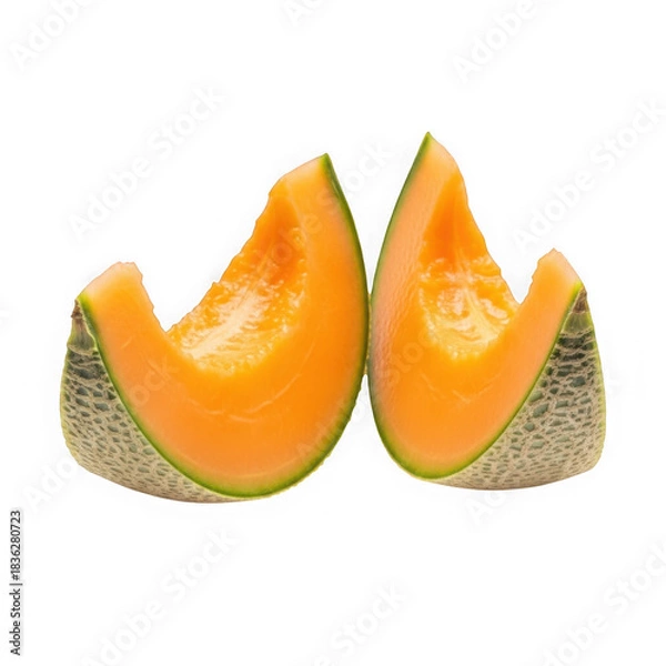 Obraz Cantaloupe slices isolated on transparent background