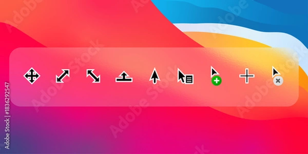 Obraz UI cursor icons on colorful gradient background