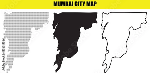 Obraz Mumbai city map with three different styles
