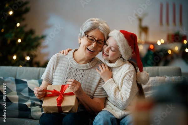 Obraz family celebrating Christmas