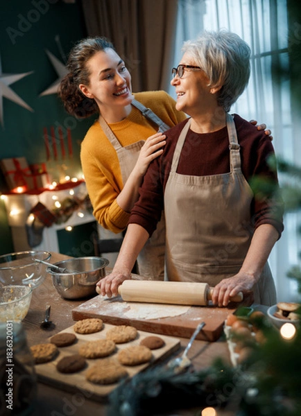 Obraz Cooking Christmas cookies