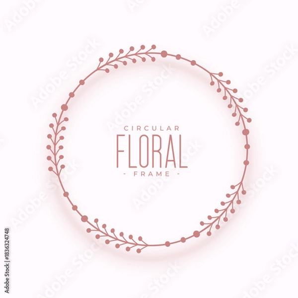 Fototapeta elegant circular floral wreath background with blank space