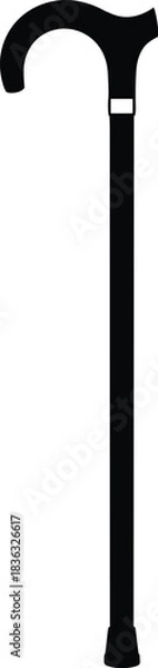 Fototapeta Walking Cane Stick Assistance Support Vector Icon