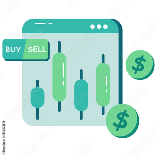 Fototapeta A premium download icon of online data analytics