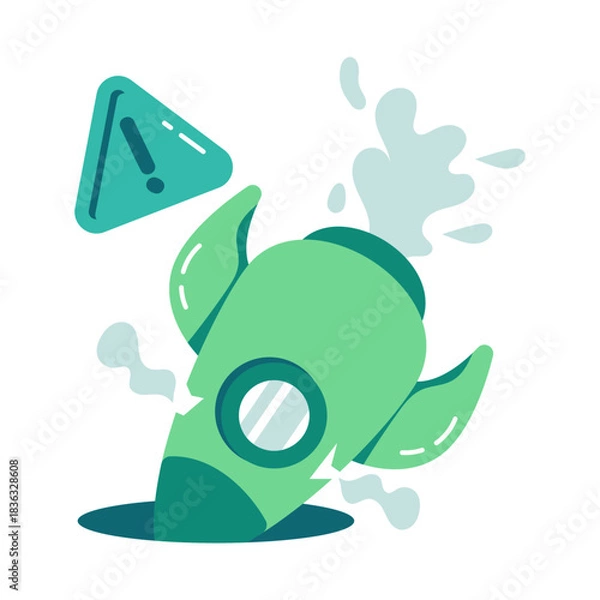 Fototapeta Perfect design icon of startup failure 