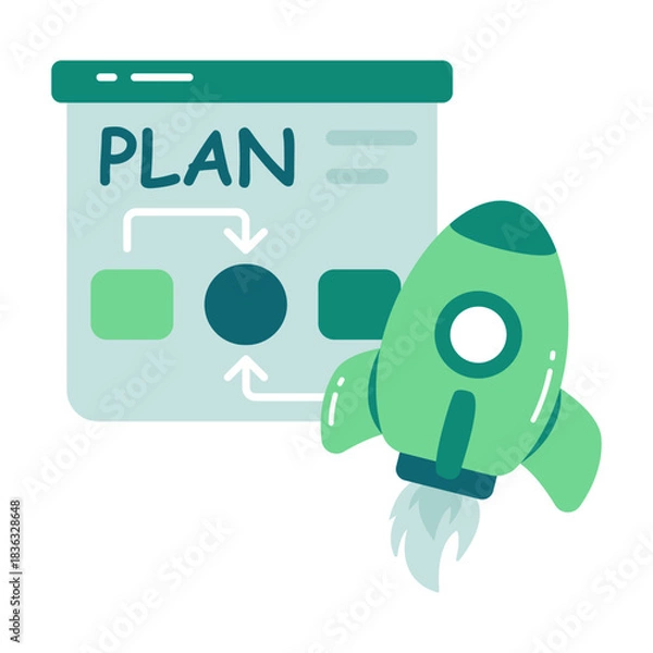 Fototapeta Editable design icon of startup plan