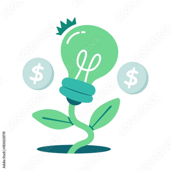 Fototapeta Editable design icon of financial idea growth a 