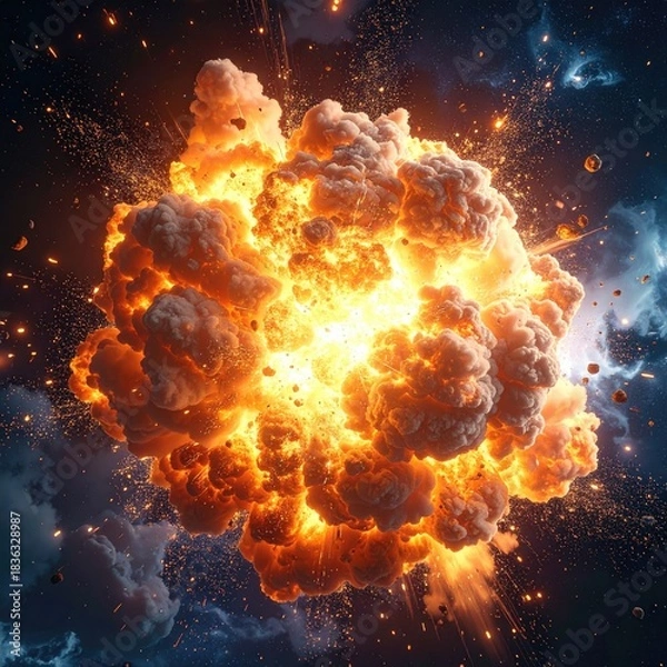 Fototapeta Epic explosion in space