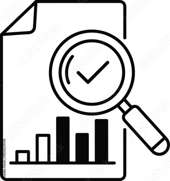 Fototapeta Financial Data Analysis Report Audit Success Vector Icon