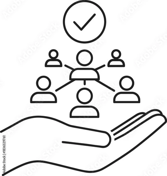 Fototapeta Team Management Support Service People Network Vector Icon