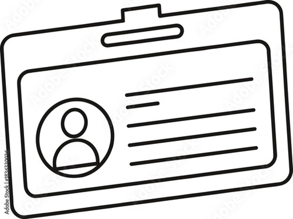 Fototapeta Identity Card Badge Personal Identification Access Vector Icon